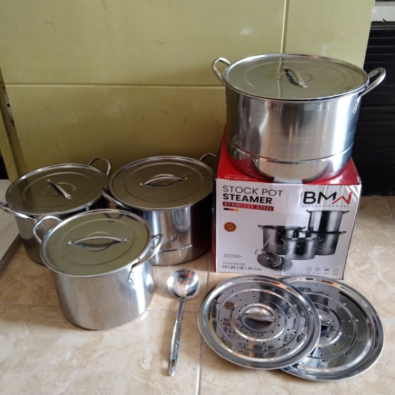 Panci Dandang Stainless Stock Pot Steamer BMW