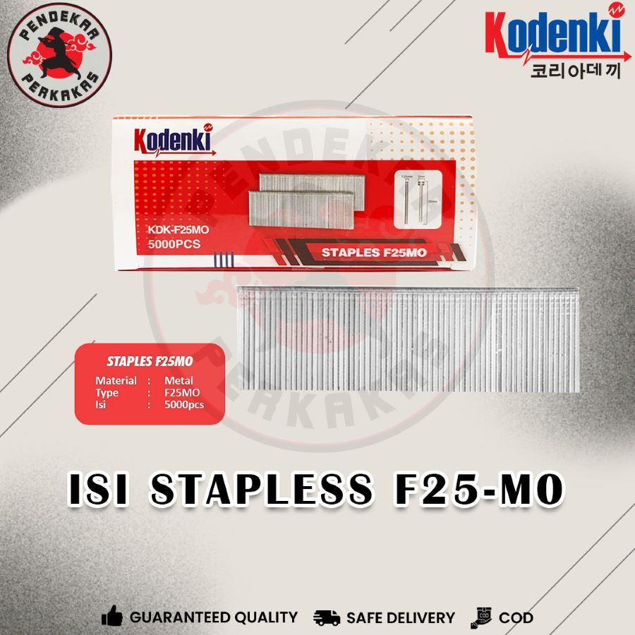 

Kodenki Isi Mesin Paku Tembak Lurus F25MO - Isi Stapless Paku Tembak Lurus F25MO - Isi Paku Tembak Mesin Staples F25MO - Staples Air Nailer F25MO