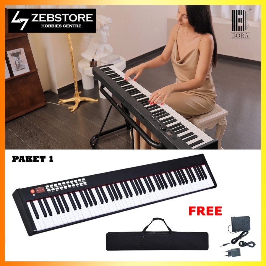 Keyboard Piano Elektrik Electric Bora BX2 88 key Digital Portable - Paket 1