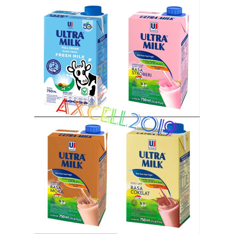 

Ultra Milk Susu UHT Full Cream 750 ML 4 Varian rasa