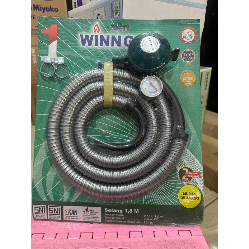 REGULATOR+SELANG WIN GAS,REGULATOR GAS,PERALATAN DAPUR,PERLENGKAPAN KOMPOR