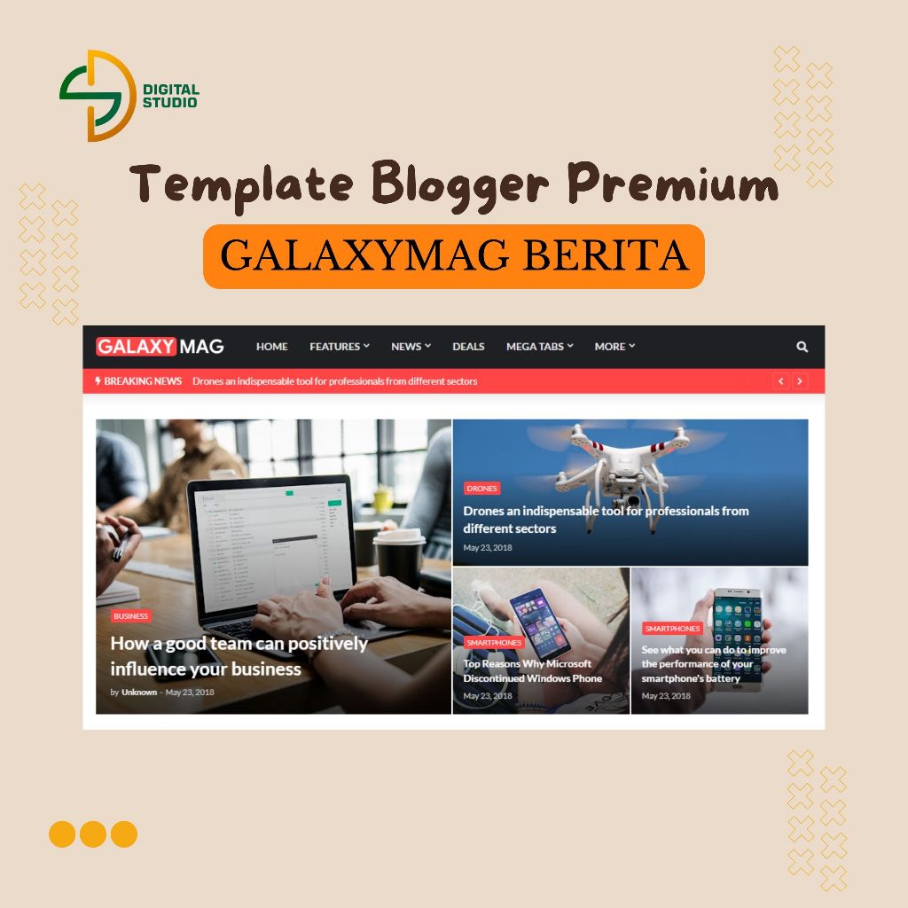 Template Blogger Premium GalaxyMag Berita