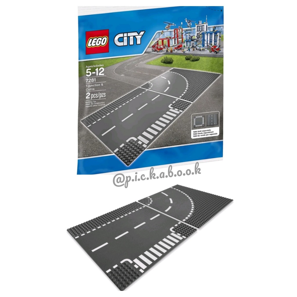 (Ready & original) LEGO CITY 7281 - City T-Junction and Curved Road Plates