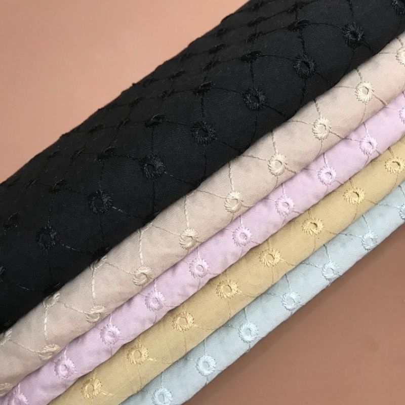 YZ4 Arsytextile - 0.5 Meter Kain Katun Bordir (Cotton Zara Bordir) D#12985 / Bahan Outer Kebaya