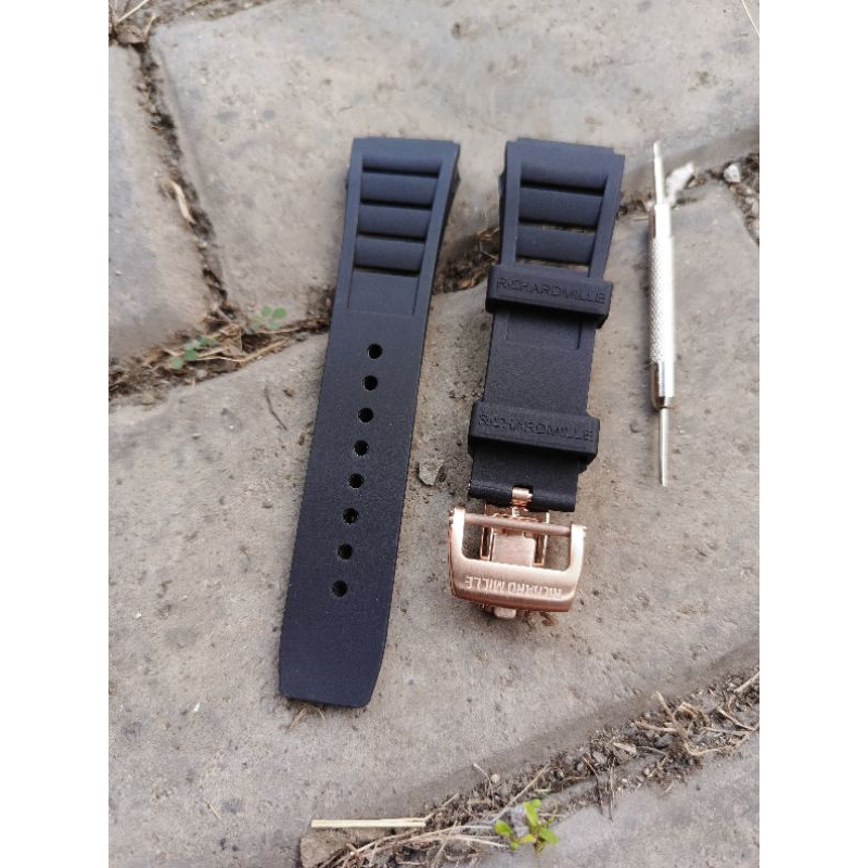 RUBBER TALI JAM TANGAM RICHARD MILLE HITAM ROSE GOLD PEN CONNECTION