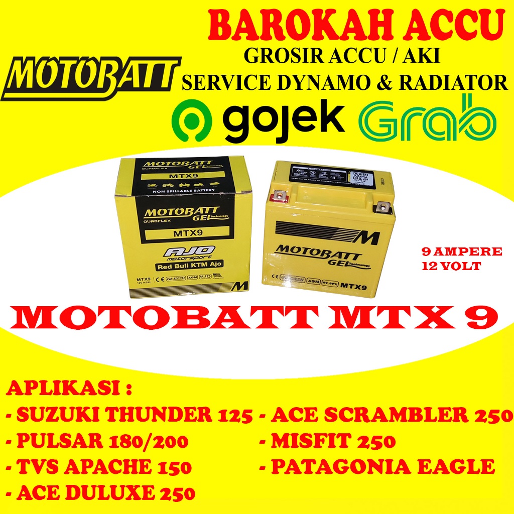 AKI MOTOR MOTOBATT MTX9 , 9 AH