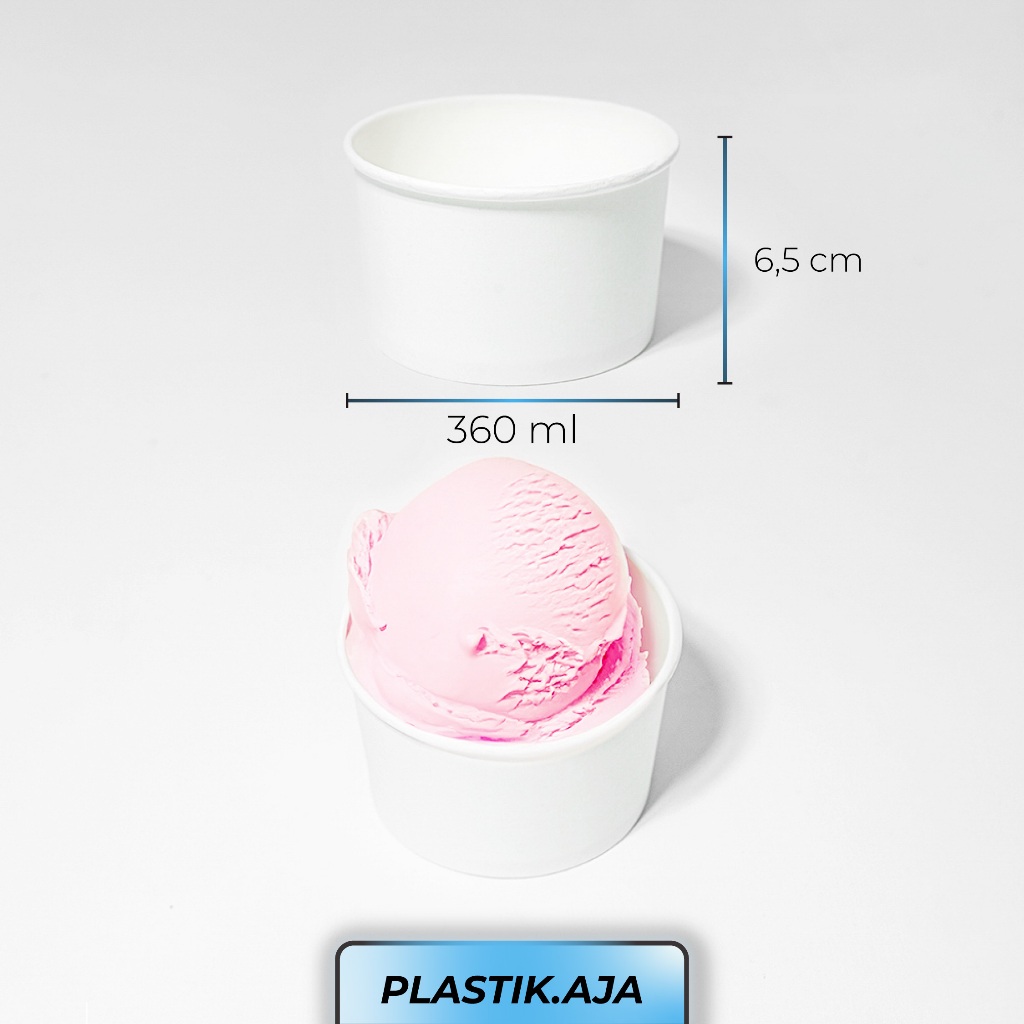 PAPER BOWL 360 ML + TUTUP POLOS MANGKOK CUP TAHAN PANAS RICE BOWL
