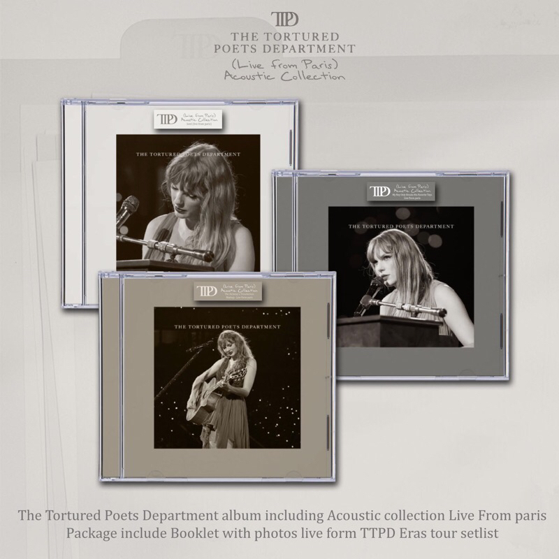 CD TAYLOR SWIFT - THE TORTURED POETS DEPARTMENT LIVE ACOUSTIC FROM PARIS CD ALBUM . TAYLOR SWIFT VIN