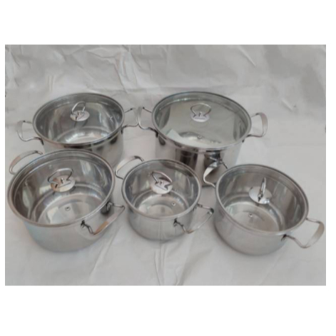 Promo Terbaru Panci Steamer Set 5 Susun Tutup Kaca - Panci Set Stainless Tebal Isi 5 - Panci Set