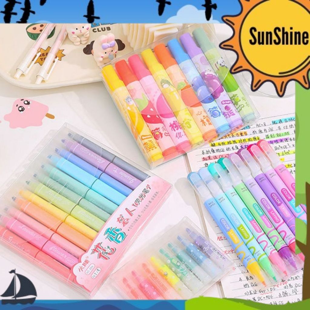

✨ Sunshine Fancy ✨ Highlighter Warna Warni Beragam Motif / Set Stabilo Colorful S0257