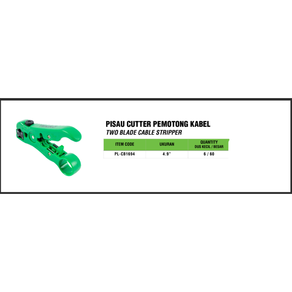 

Tekiro Pisau cutter pemotong kabel/Two blade cable strpper 4.9