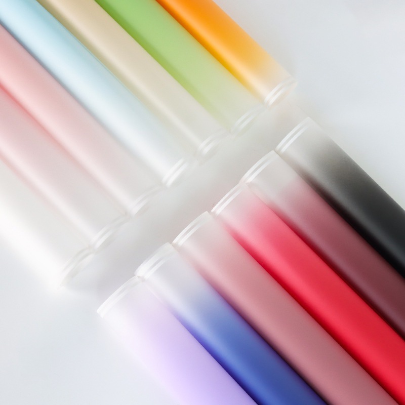 

(20 lembar) kertas buket cellophane gradient double line flower wrapping