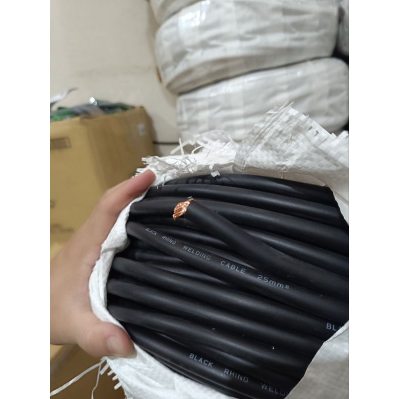 Kabel Las Meteran Custom Kabel Las Rhino 25mm Hitam Rhino Welding Cable 25mm