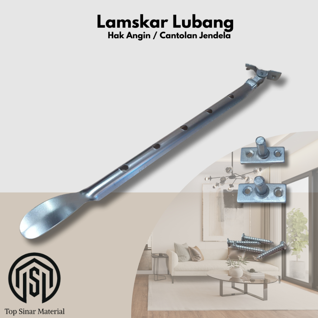 Ramskar Lubang Silver Lamskar Penahan Jendela / Hak Angin Sendok 30 cm