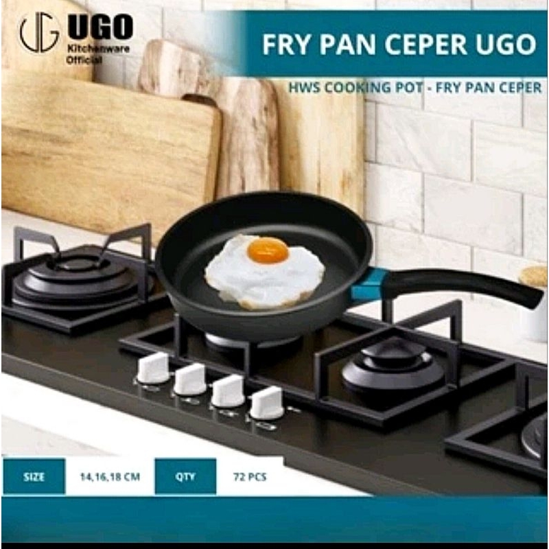 Teflon UGO Ceper Hitam 16 CM Fry Pan Ceper UGO