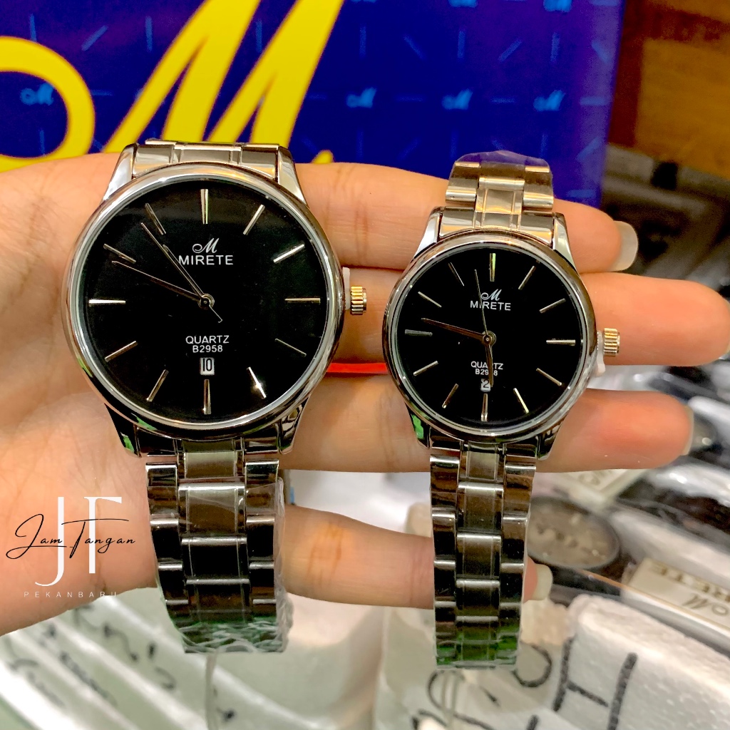 (FREE BATRAI) A29 Jam Tangan Couple Wanita Pria Mirete Analog Original Fashion Waterproof Korea Mura