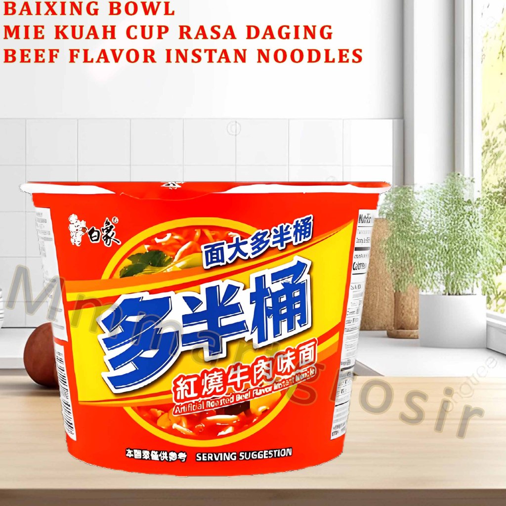 

Baixing Bowl / Mie Kuah Cup Rasa Daging Sapi / Beef Flavor Instan Noodles / 121gr