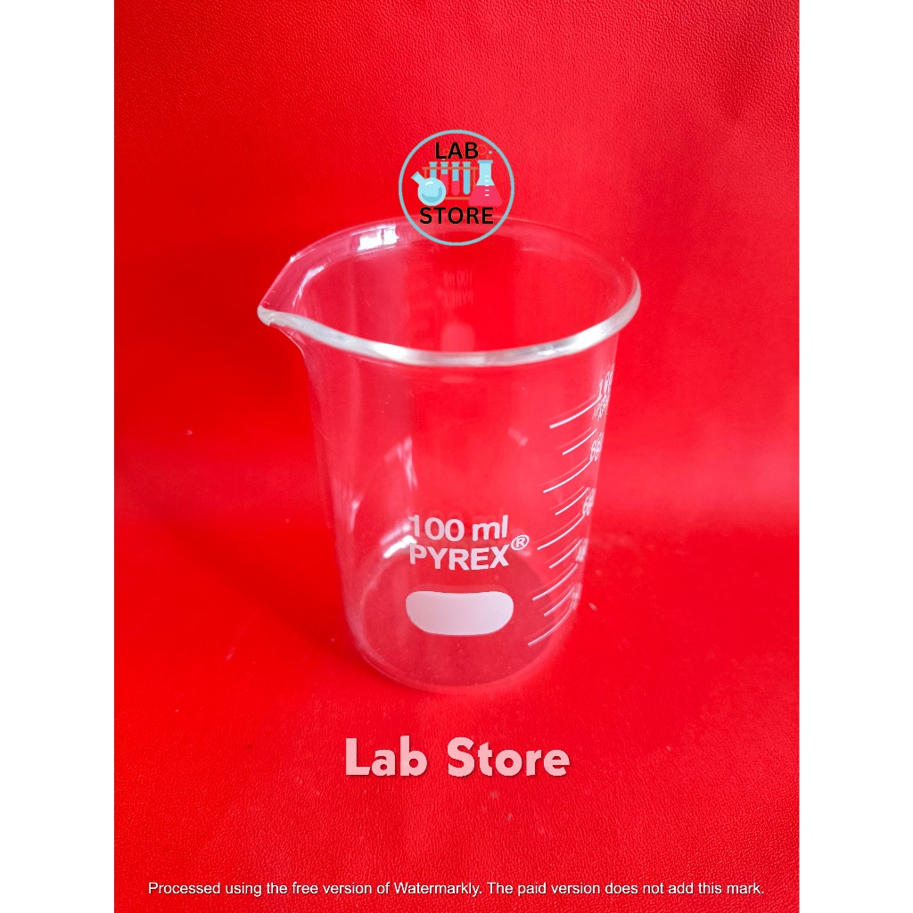 Beaker / Beaker 100ml PYREX / Beaker Glass 100ml / Gelas Kimia 100ml PYREX