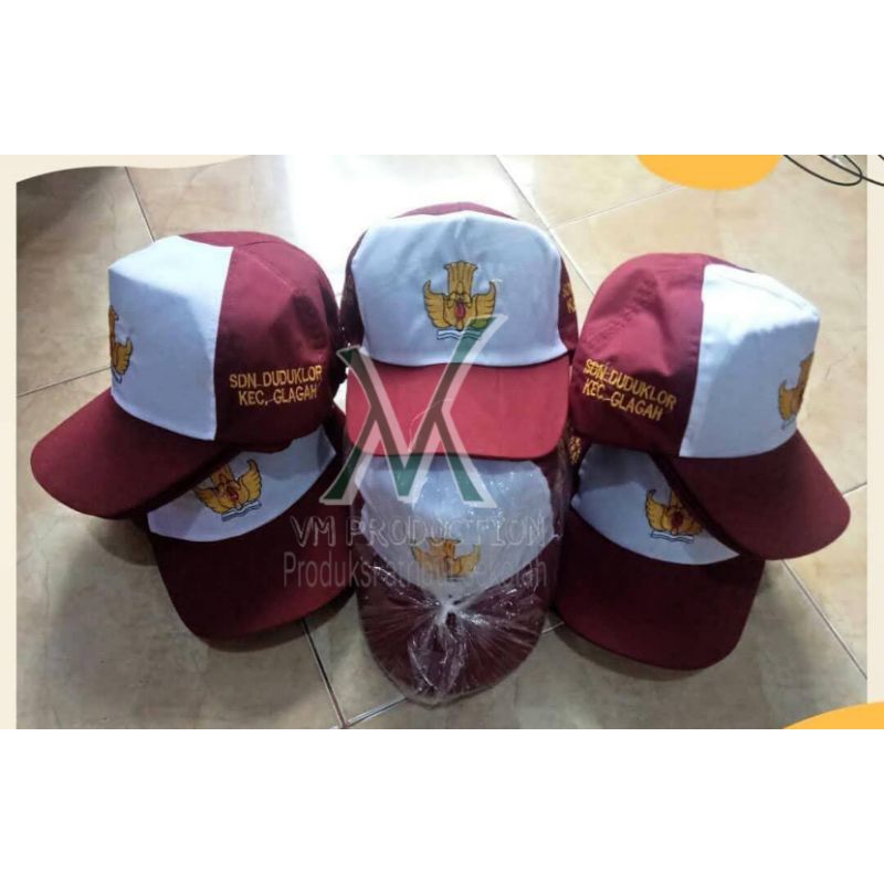 TOPI SEKOLAH BORDIR IDENTITAS TOPI SD SMP SMA