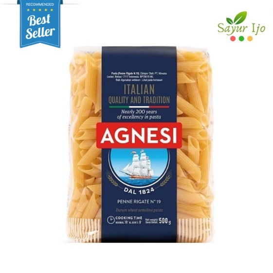 

Agnesi Penne Rigate 500 Gram / Pack Italian Selected Pasta Instant Premium