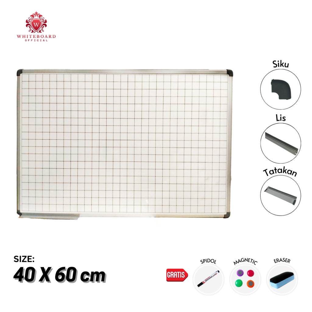 

Whiteboard Garis / Papan Tulis Garis 40 x 60cm / Planner / Sakana