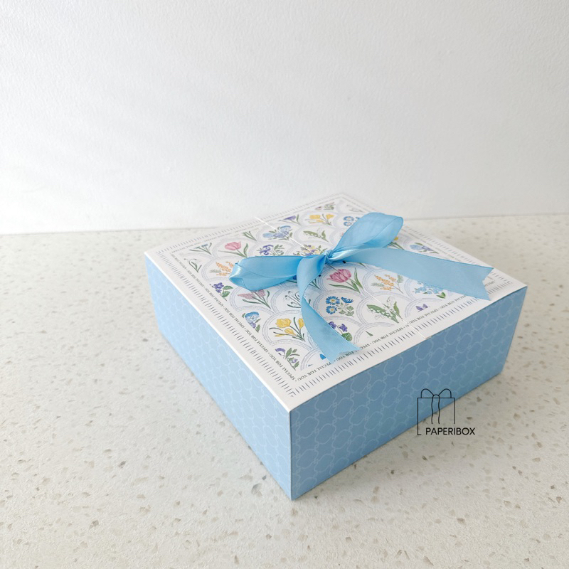 

(ISI 5 Pcs) Box BLUEBELL - Kotak Kue 20x20 Box Kue Kering Pudding Tart Kotak Makanan Box Hampers