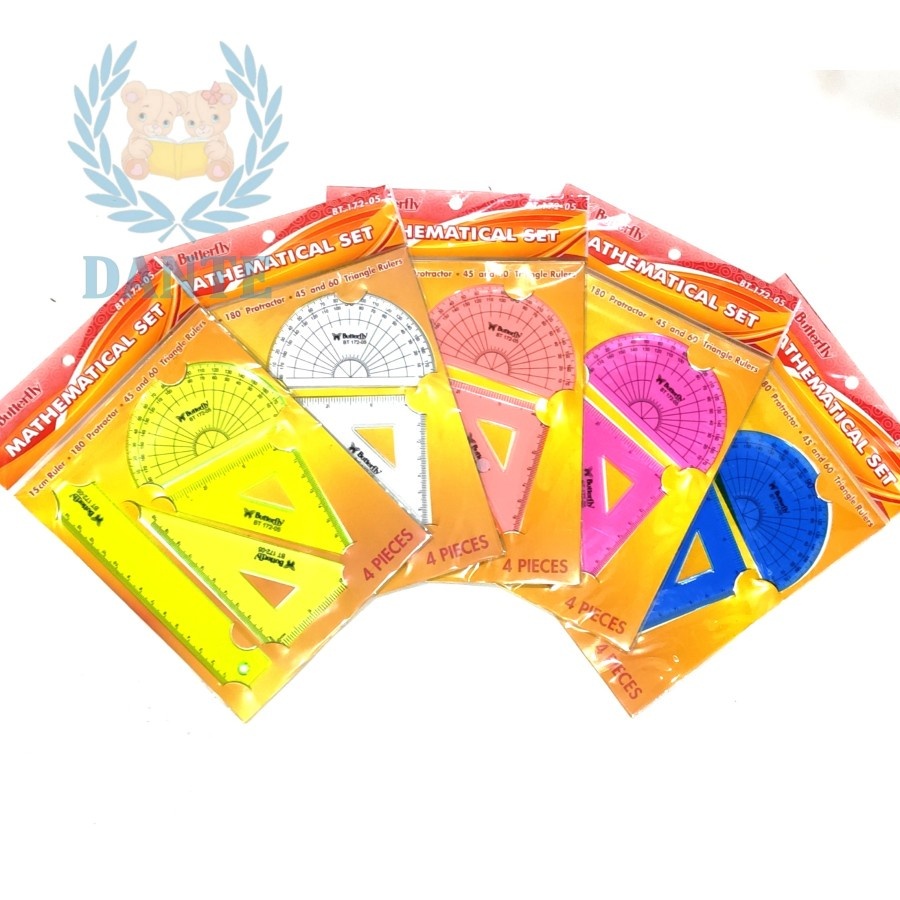 

Penggaris Butterfly 1 Set BT 172-05 ( Colour Ruler Set ) / Penggaris / Penggaris Set