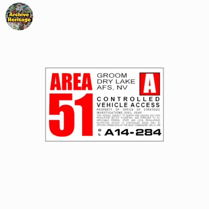 

sticker AREA51 controlled vehicle access USAF stiker