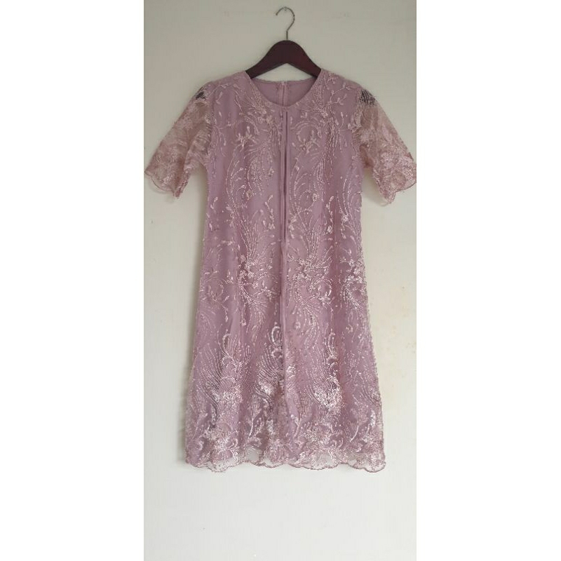 Dress cewek brokat dusty pink LIKE NEW