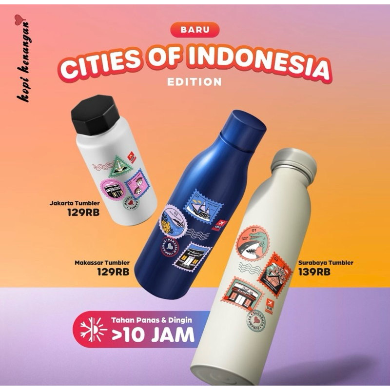 

ORIGINAL tumbler Kopi kenangan Cities of Indonesia edition termurah