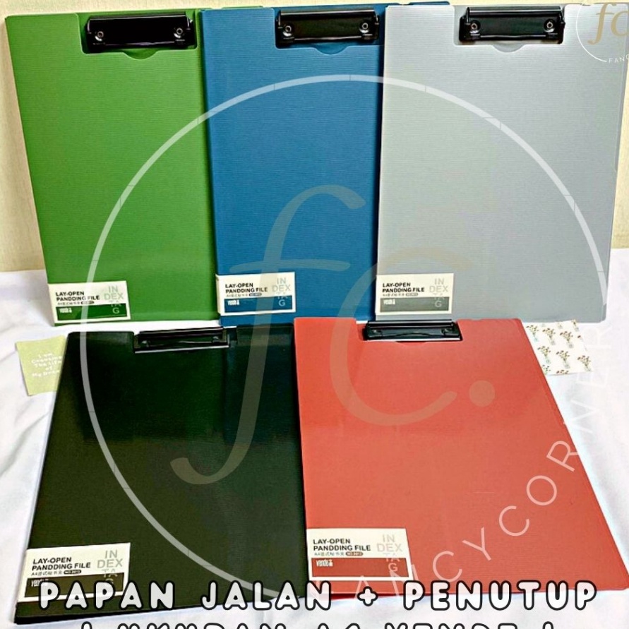 

KI3 Clipboard with Cover Clipfolder Papan Jalan Papan Ujian Tertulis Penutup Catatan A4 Polos Merek Vende Harga Grosir Ready COD