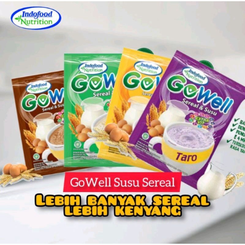 

Gowell Sereal dan Susu - 1 Renteng Isi 10 Sachet - Sarapan Bergizi - Minuman Sehat