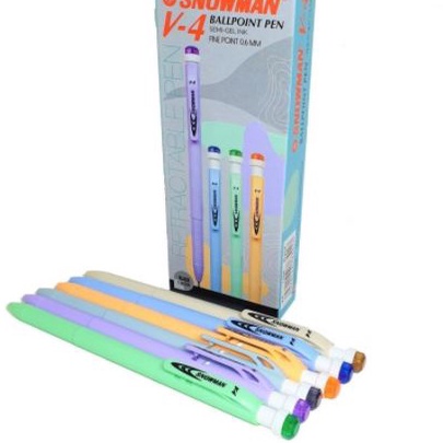 

KP8 12pc Pulpen Snowman V4 Pastel Bolpen Cetek Snowman Pen Ballpoint Pen Snowman 7mm
