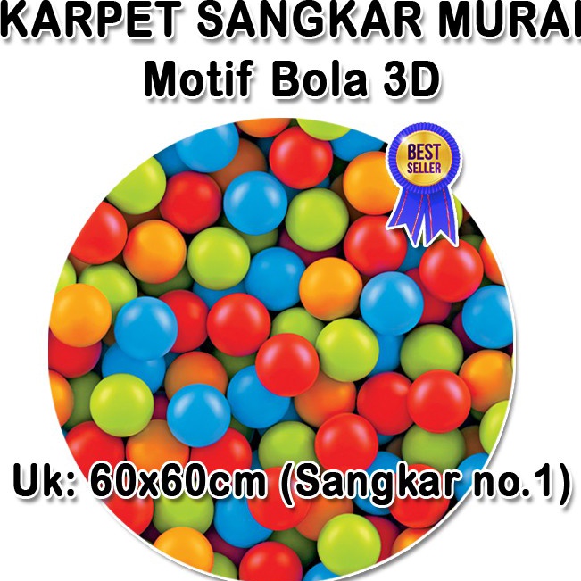 Karpet Motif Bola 3D  Sangkar Murai  Kacer  C Ijo