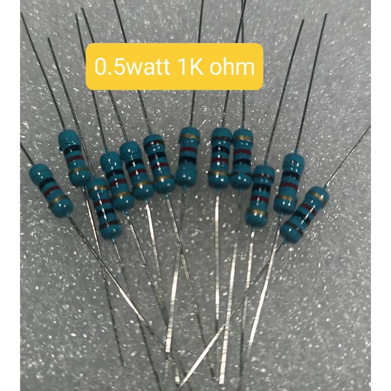 10pcs Resistor 1Kohm setengah watt 1K ohm 0.5watt Tol 5%