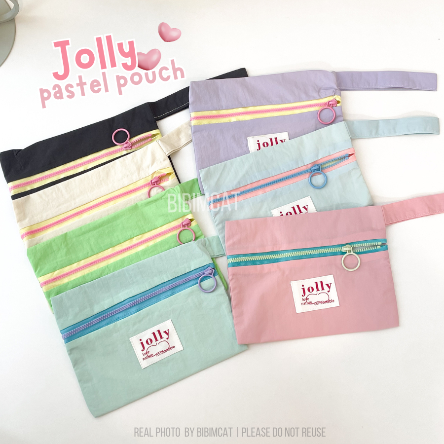 

Bibimcat - Jolly Pastel Pouch Multi Fungsi / Multi Purpose Pencil Case Tempat Pensil Travel