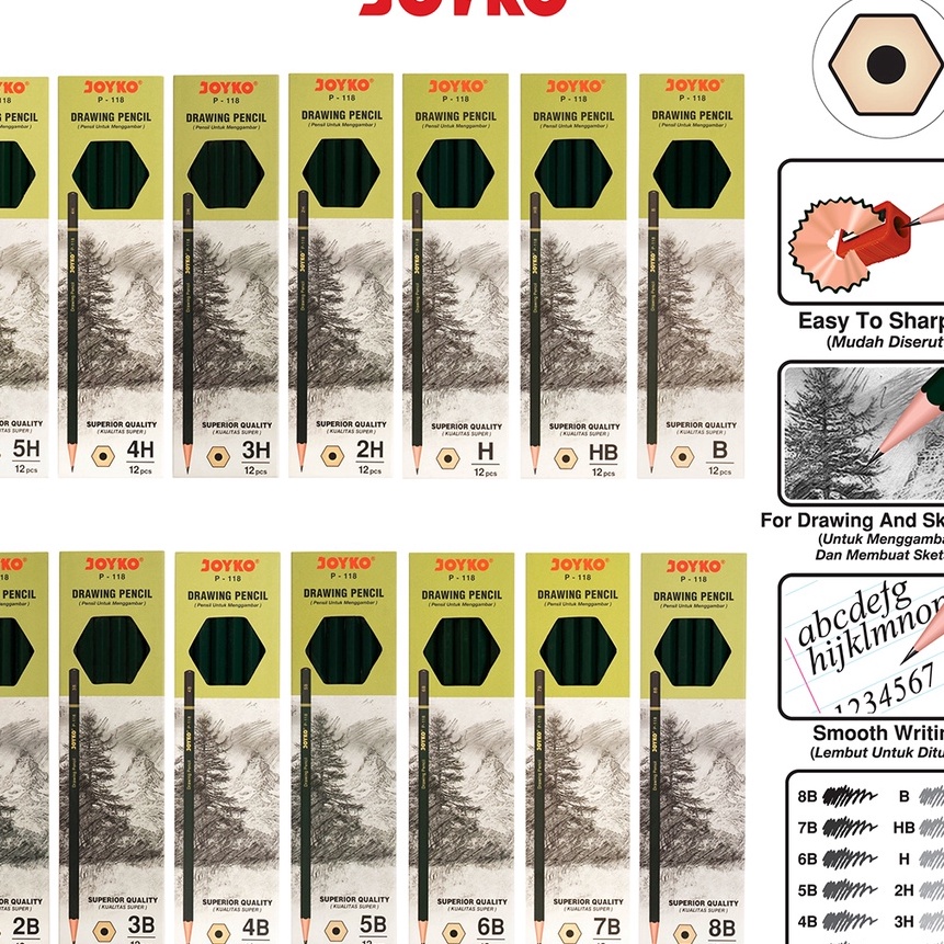 

KI3 Drawing Pencil Pensil Menggambar Joyko P118 1 Box 12 Pcs