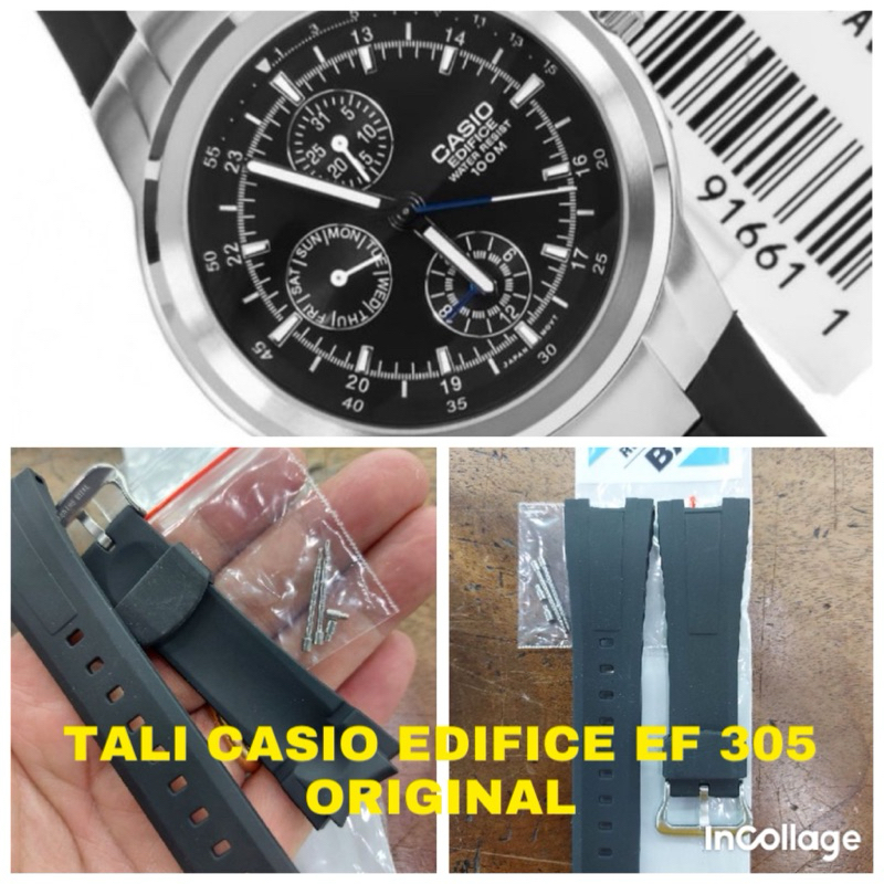 Tali jam tangan karet casio edifice EF 305 original