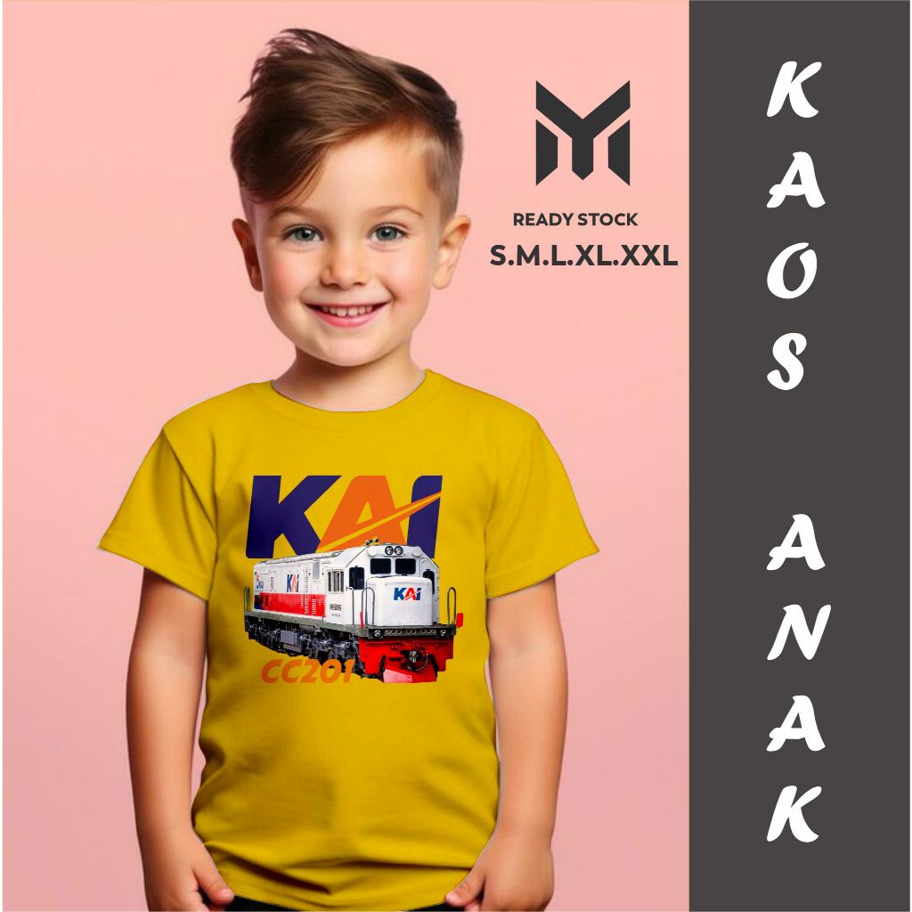 Kaos Anak Laki Laki Kereta Api CC 201 LOKOMOTIF