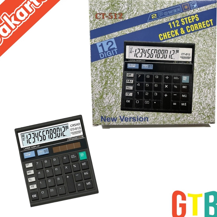 

KP8 GTB 12 Digit Kalkulator Check Kakulator Dagang Besar Calculator CT 512 MURAH S2