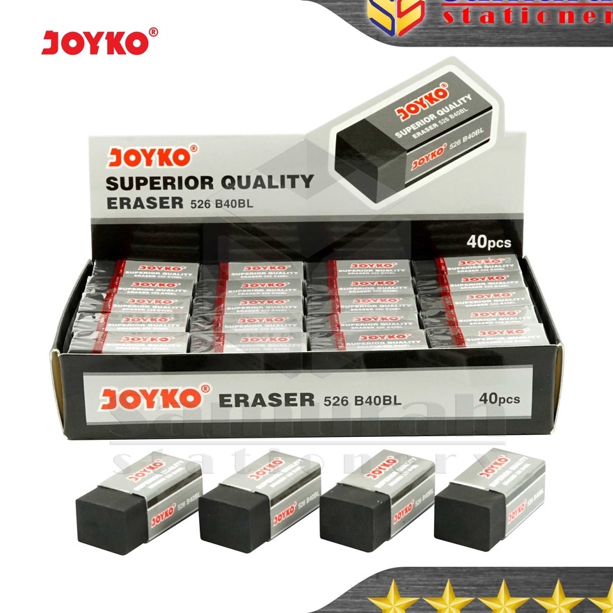 

FG2 Penghapus Pensil Joyko B 4 Kecil isi 4 Pcs Eraser B4 BL Hitam Stip Pencil B4 P Putih Hitam 1 Pak