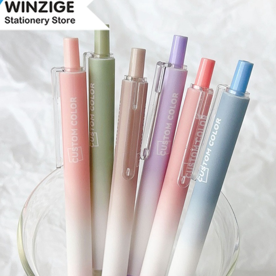 

Hematku Winzige 6pcs pulpen gel lucu 5mm pulpen aesthetic retractable gel pens pen mekanik tinta hitam