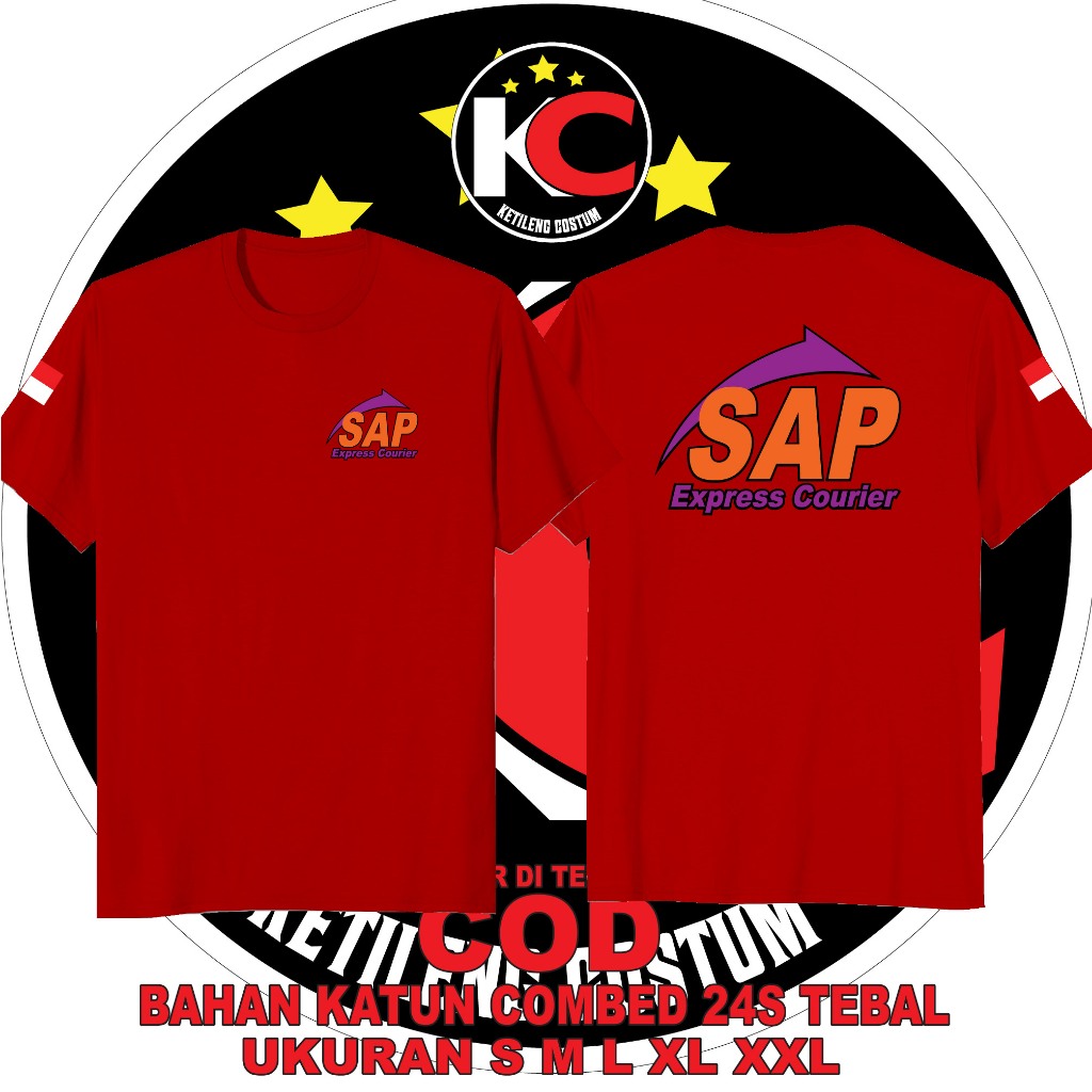 KAOS EKSPEDISI SAP EXPRESS COURIER BAHAN COTTON COMBED 24S TEBAL BISA COD KAOS DISTRO KAOS KEREN