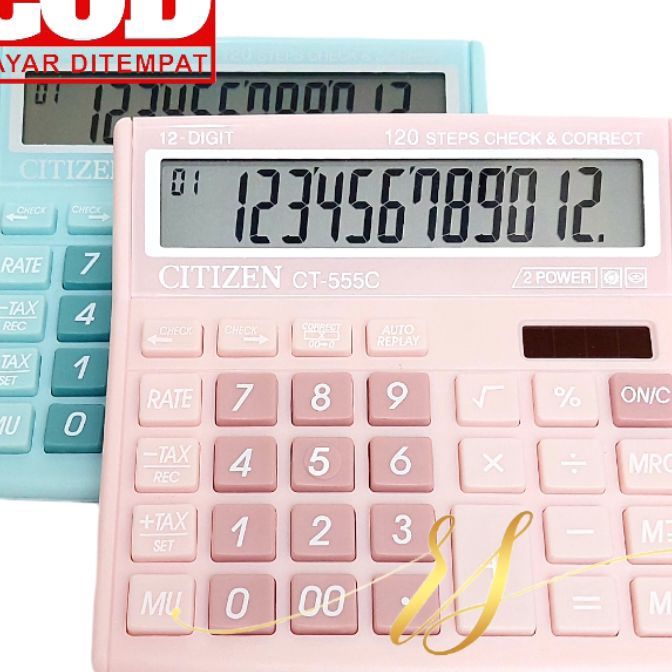 

Unggul Calculator Citizen CT 555 Warna Pastel Kalkulator CITIZEN 555N 555 N 12 DIGIT CHECK ULANG CHECK CORRECT