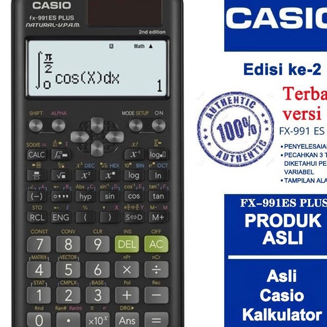 

HJ6 CASIO FX991ES Plus2 Kalkulator SekolahKuliah ScientificSaintifik 417 fungsi