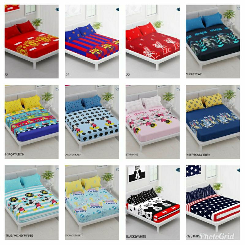Sprei california 180x200/king/no 1 motif bola/Kartun/karakter favorit/best seller:,mickey mouse mera