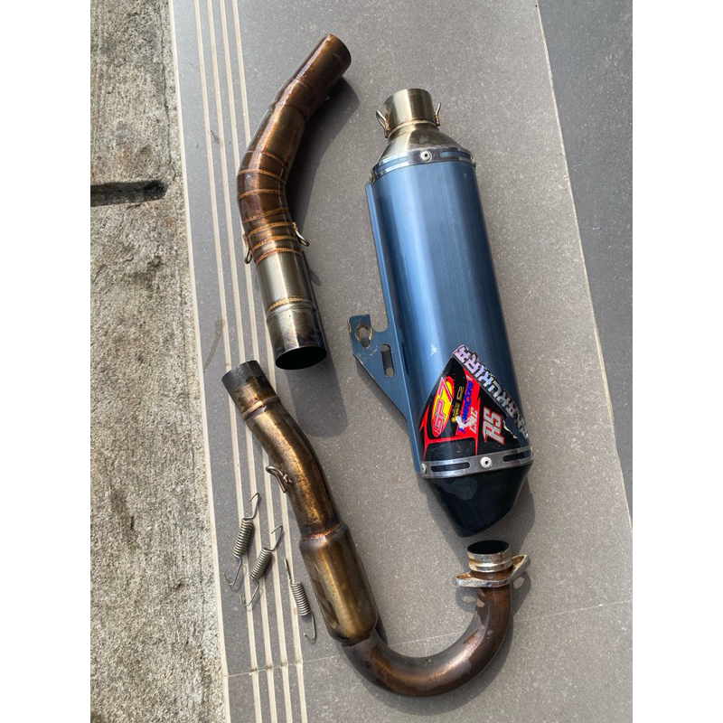 knalpot gp 7 powercore cnc klx/klx 140 second