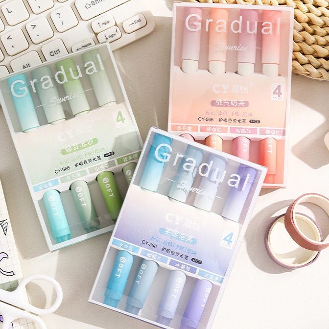 

Hematku Pena penyorot berwarna siswa stabilo pelindung mata akun tangan pena neon khusus