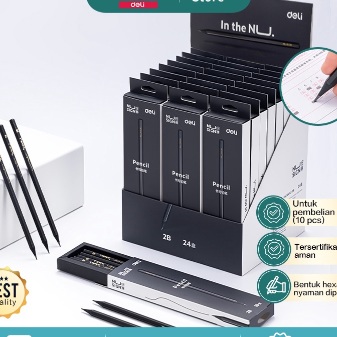 

Hemat Nusign 2B Pencil Pensil 2B Design Elegan Nyaman Di Genggam 1 Pcs NS7222B