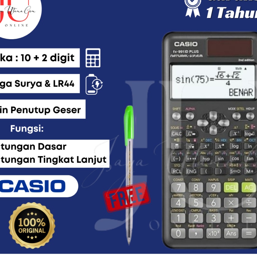 

Flash Sale KALKULATOR SCIENTIFIC CASIO FX 991ID PLUS 2 ORI